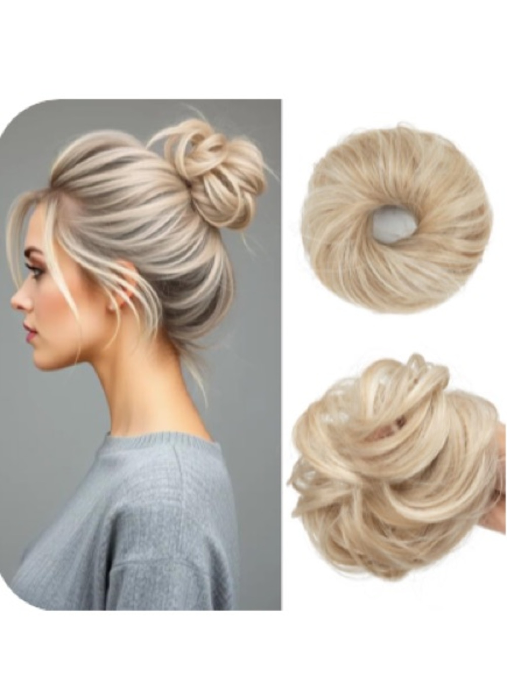 Blonde Messy Bun Hair Piece - 2 Pack